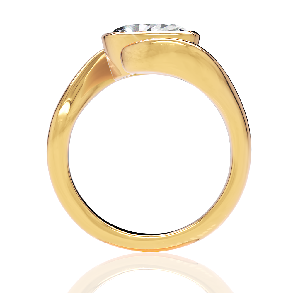 18kt yellow gold/oval/side