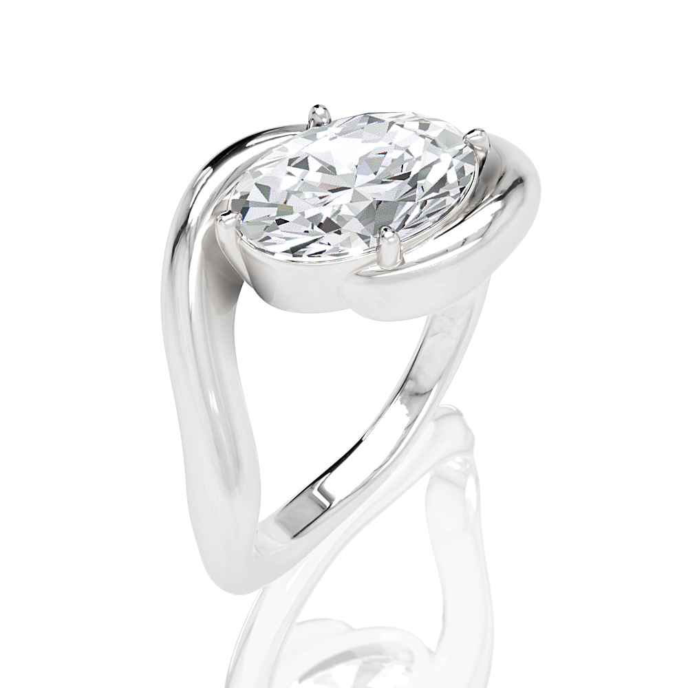 14kt white gold/18kt white gold/platinum/oval/front
