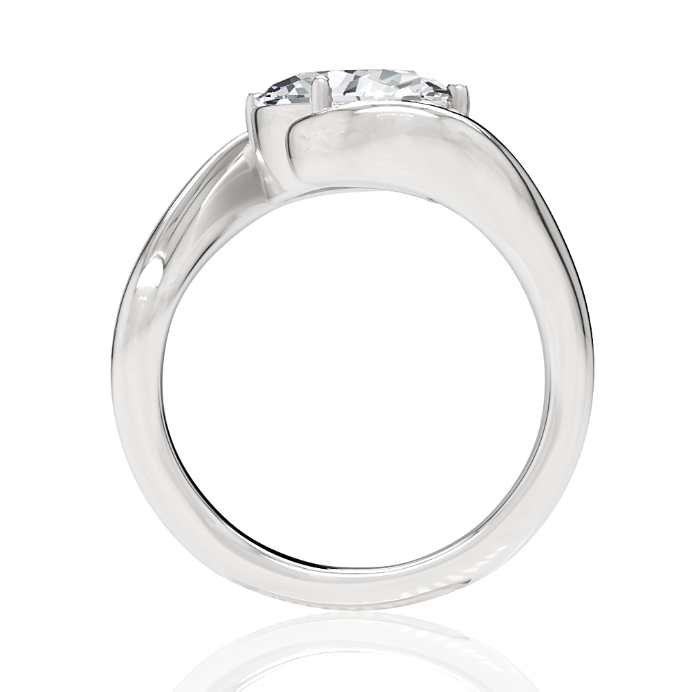 14kt white gold/18kt white gold/platinum/oval/side