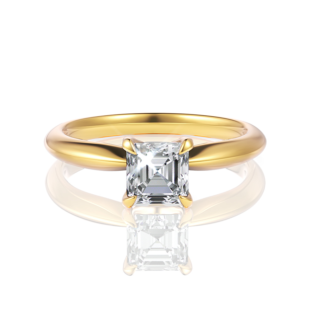 18kt yellow gold/asscher/top sku 1ASZ1417-4