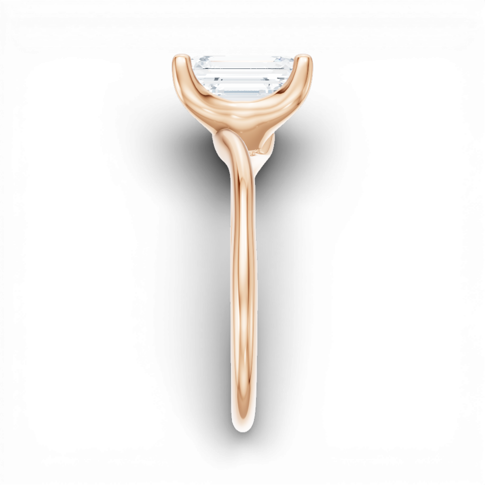 18kt rose gold/emerald/side