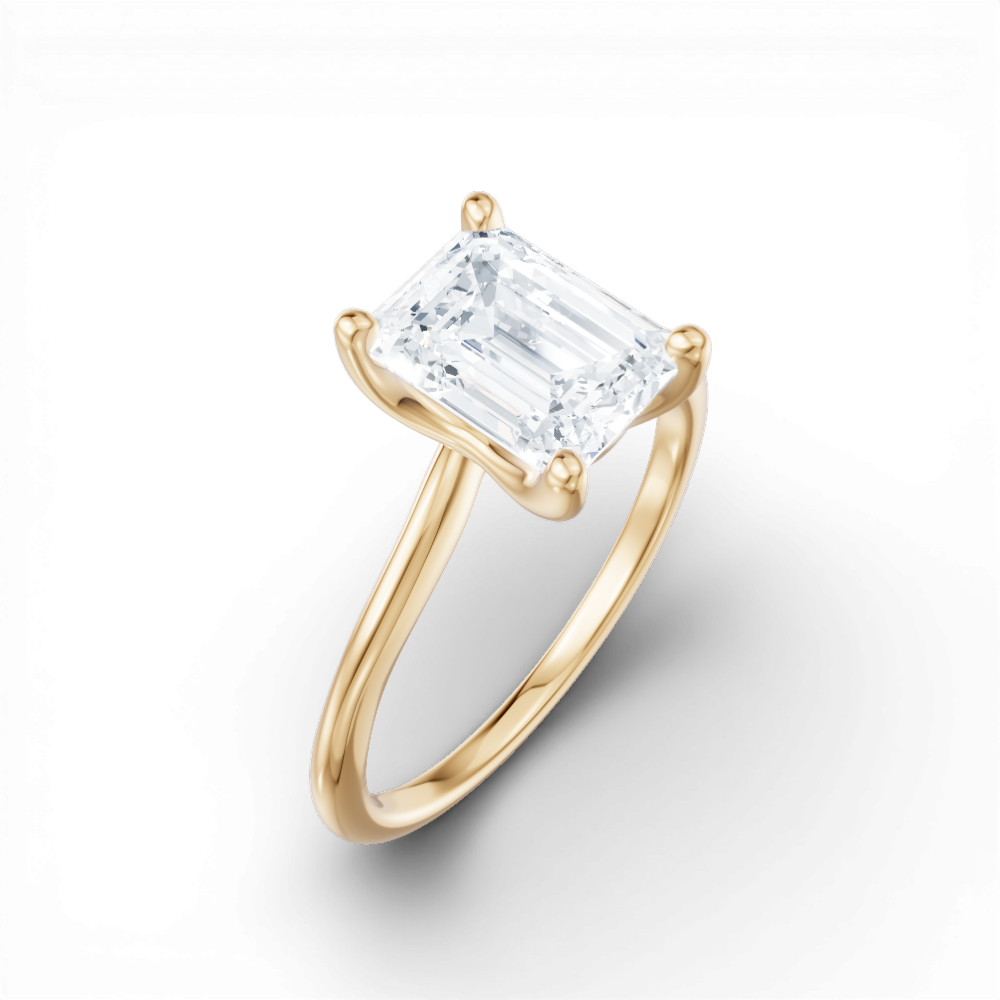 14kt yellow gold/18kt yellow gold/emerald/perspective