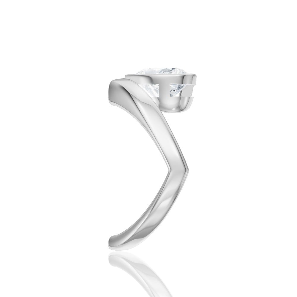 14kt white gold/18kt white gold/platinum/heart/perspective