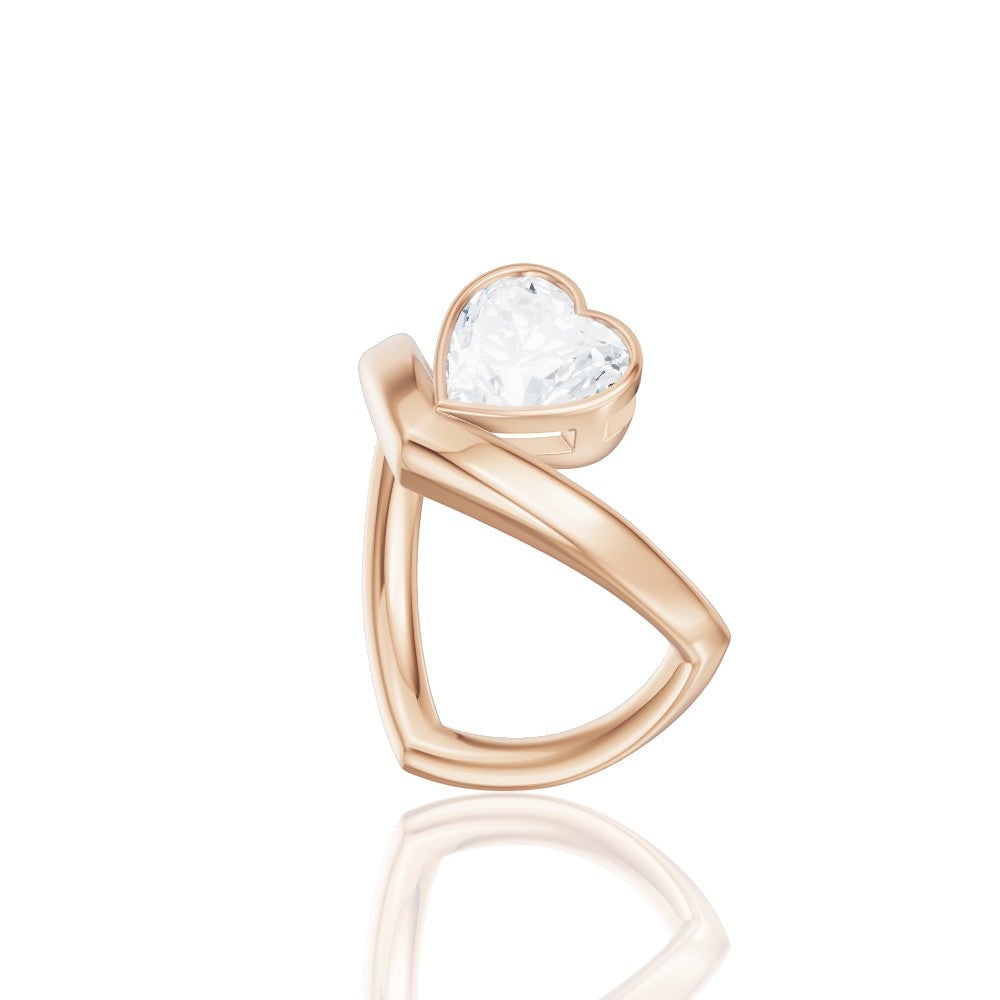 18kt rose gold/heart/front