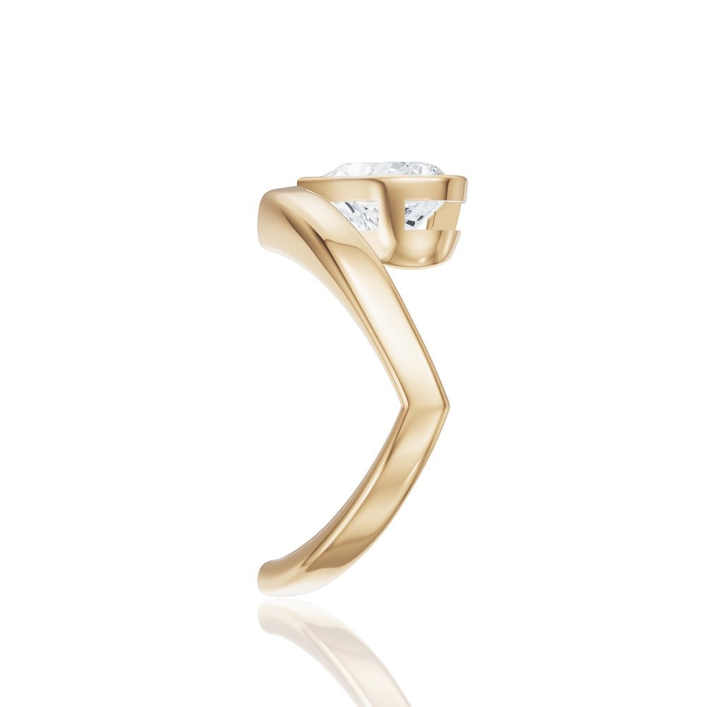 14kt yellow gold/18kt yellow gold/heart/perspective