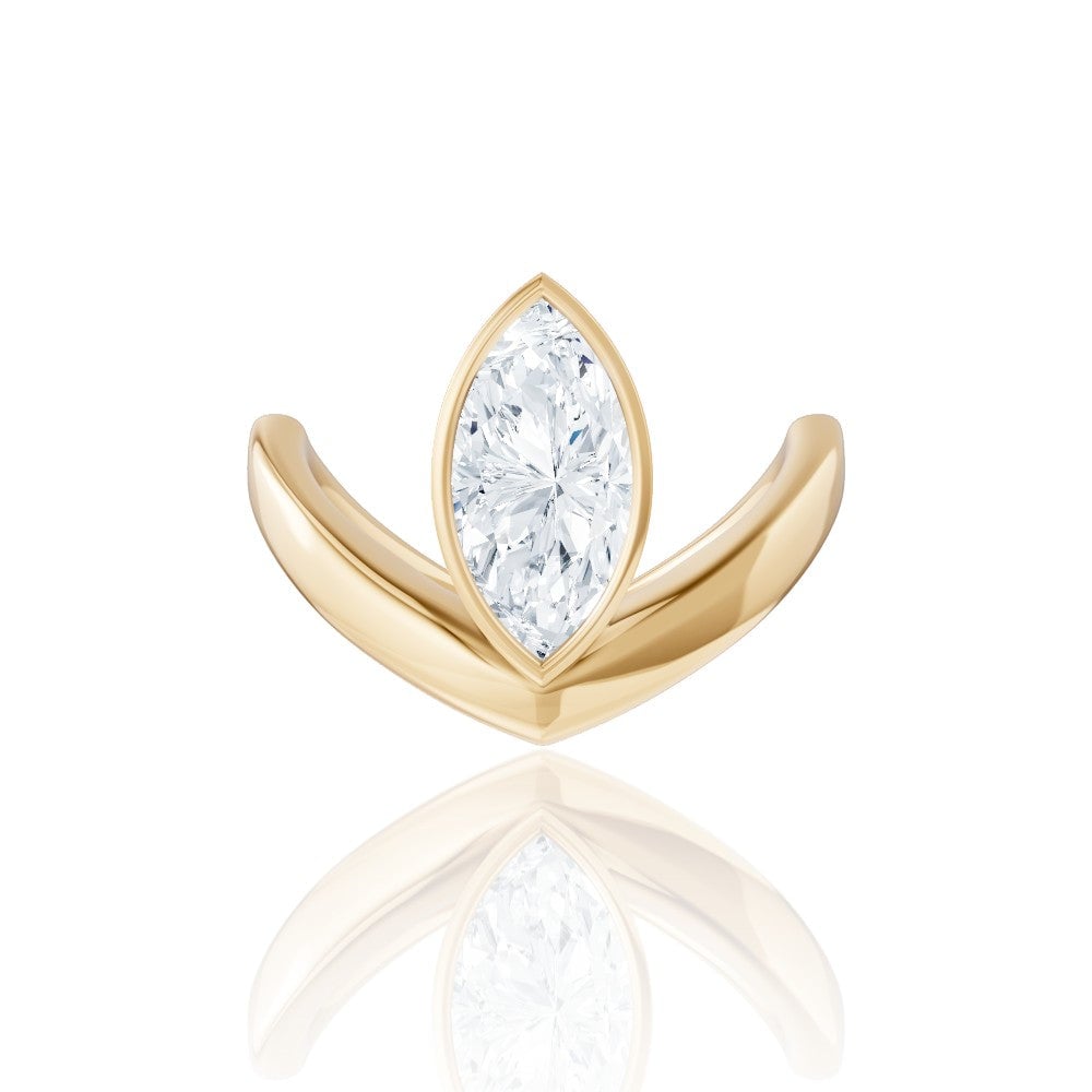 14kt yellow gold/18kt yellow gold/marquise/top