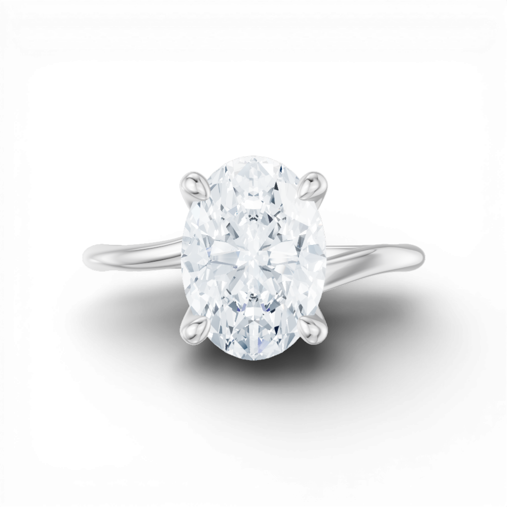 14kt white gold/18kt white gold/platinum/oval/model