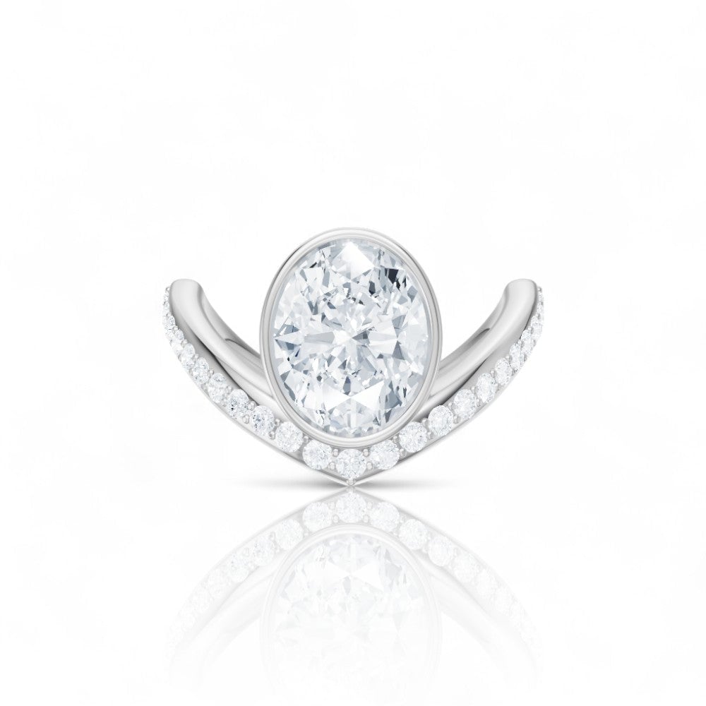 14kt white gold/18kt white gold/platinum/oval/top