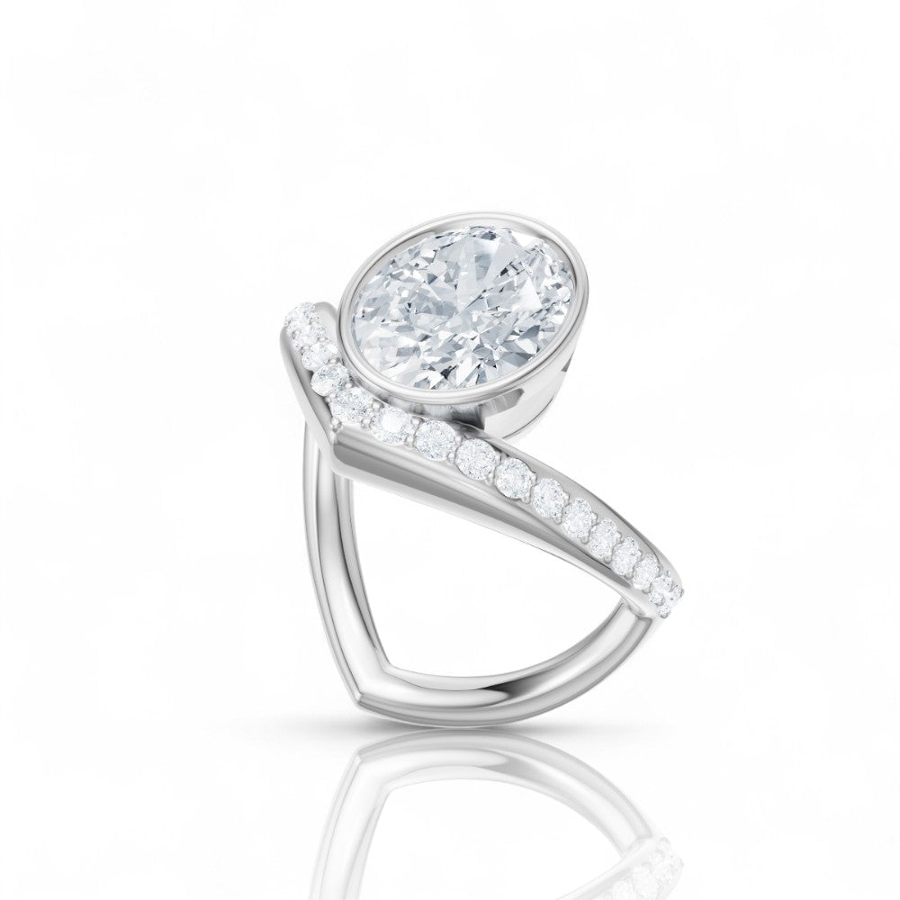 14kt white gold/18kt white gold/platinum/oval/perspective