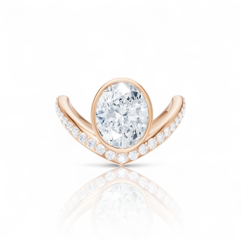 18kt rose gold/oval/top