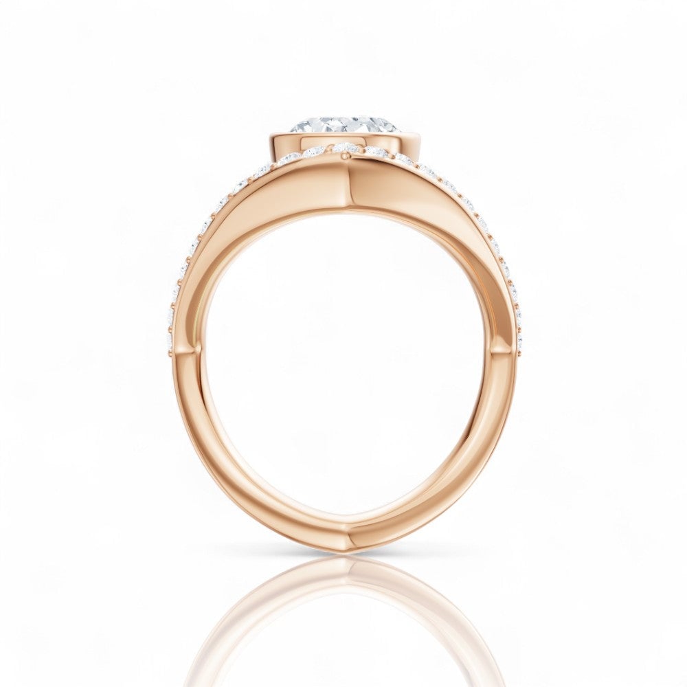 18kt rose gold/oval/front