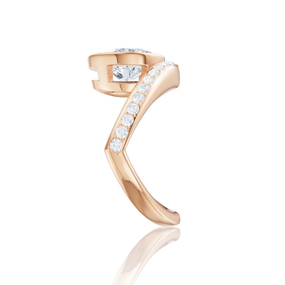 18kt rose gold/oval/side