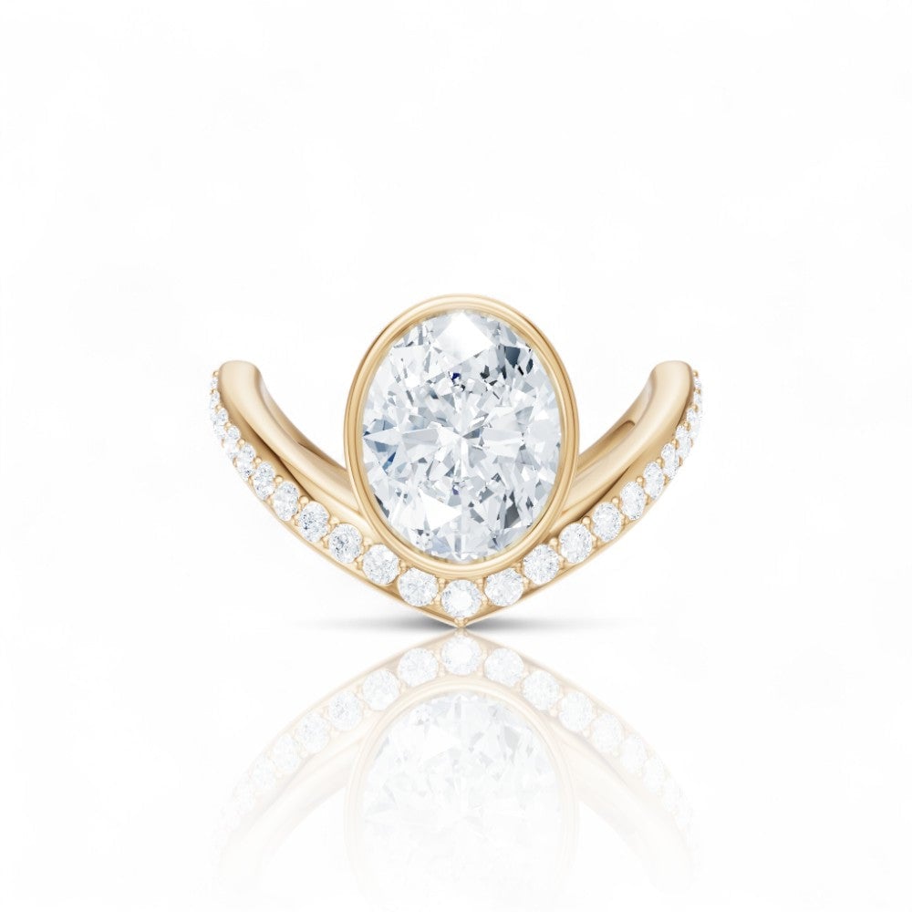 18kt yellow gold/oval/top