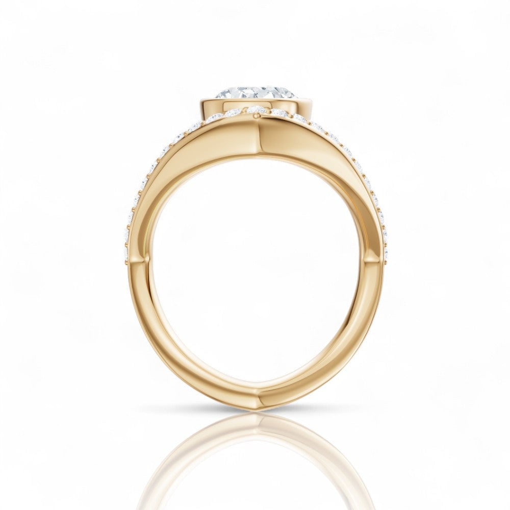 18kt yellow gold/oval/front