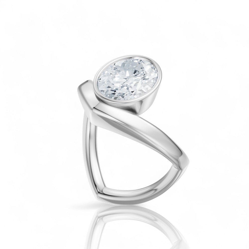 14kt white gold/18kt white gold/platinum/oval/front