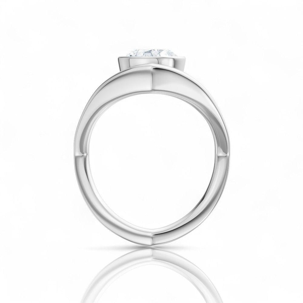 14kt white gold/18kt white gold/platinum/oval/side