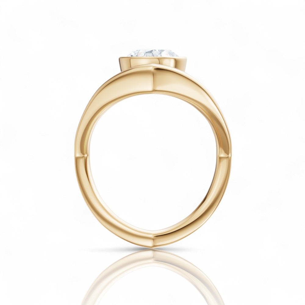18kt yellow gold/oval/side