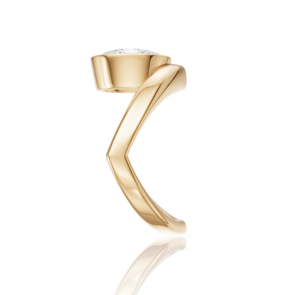 18kt yellow gold/oval/perspective