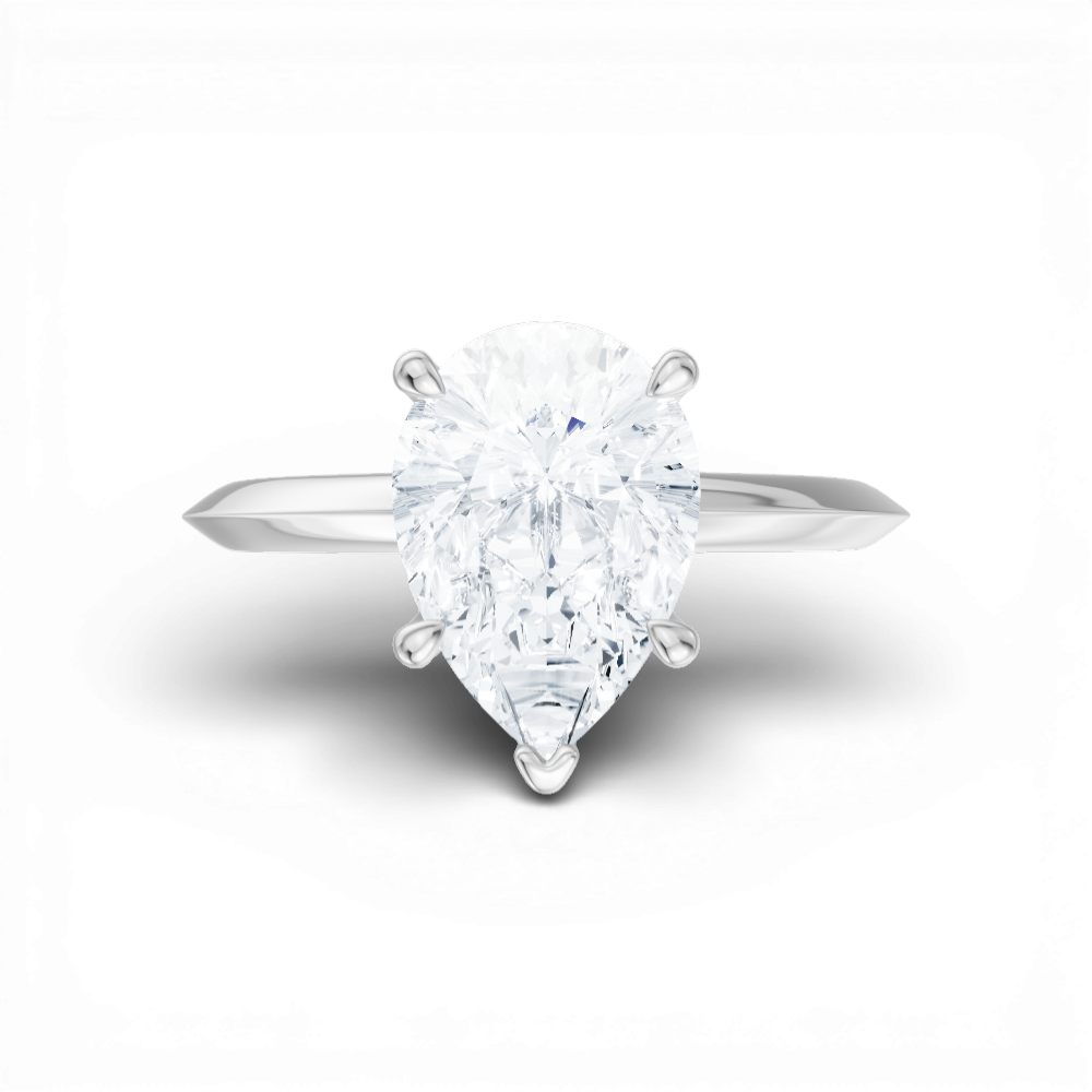 14kt white gold/18kt white gold/platinum/pear/model