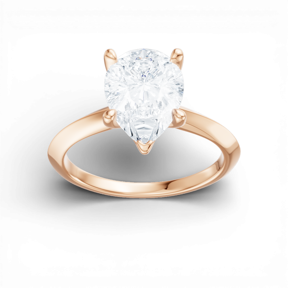 18kt rose gold/pear/measurements