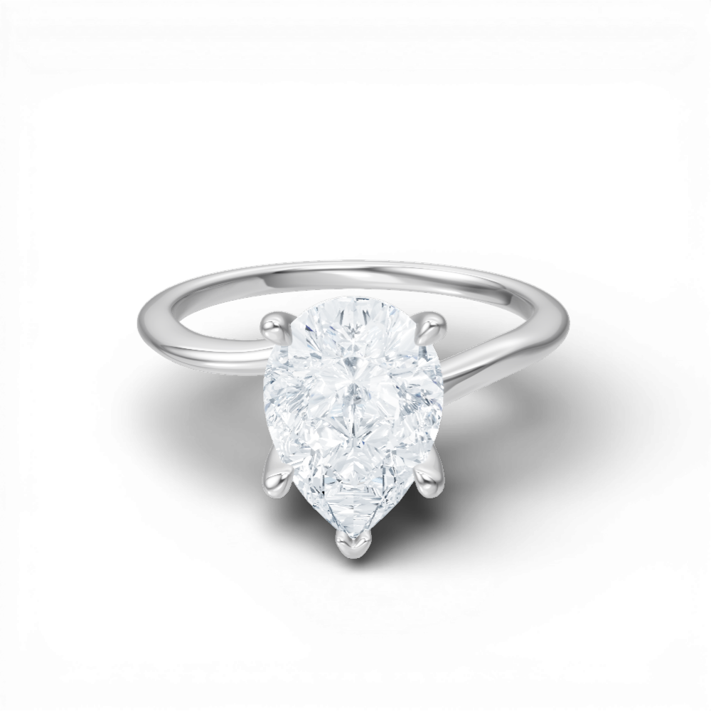 14kt white gold/18kt white gold/platinum/pear/top