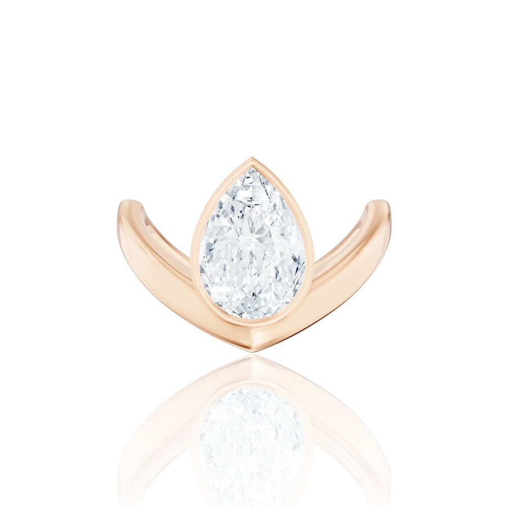 18kt rose gold/pear/top