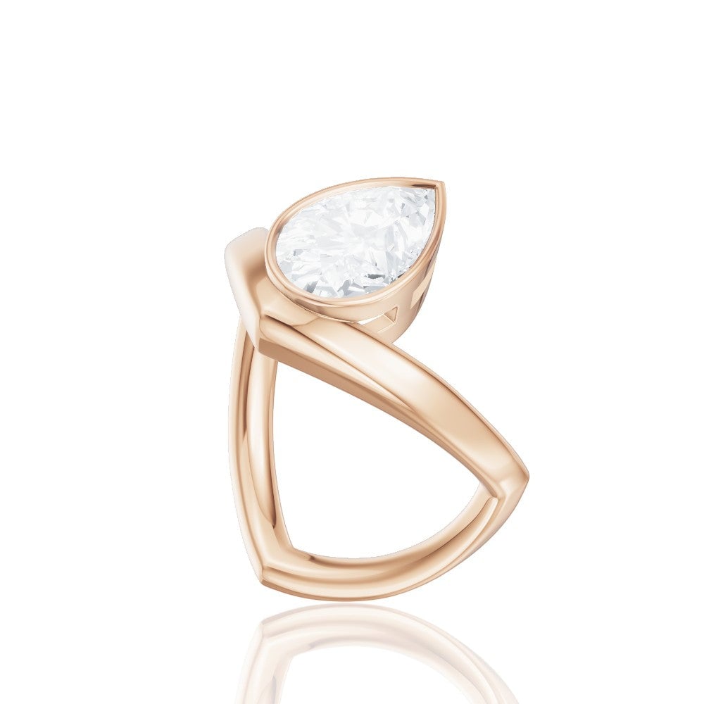 18kt rose gold/pear/front