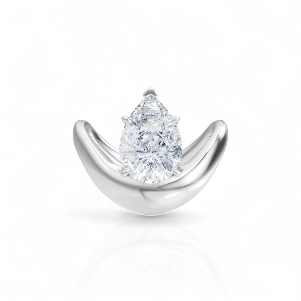 14kt white gold/18kt white gold/platinum/pear/top