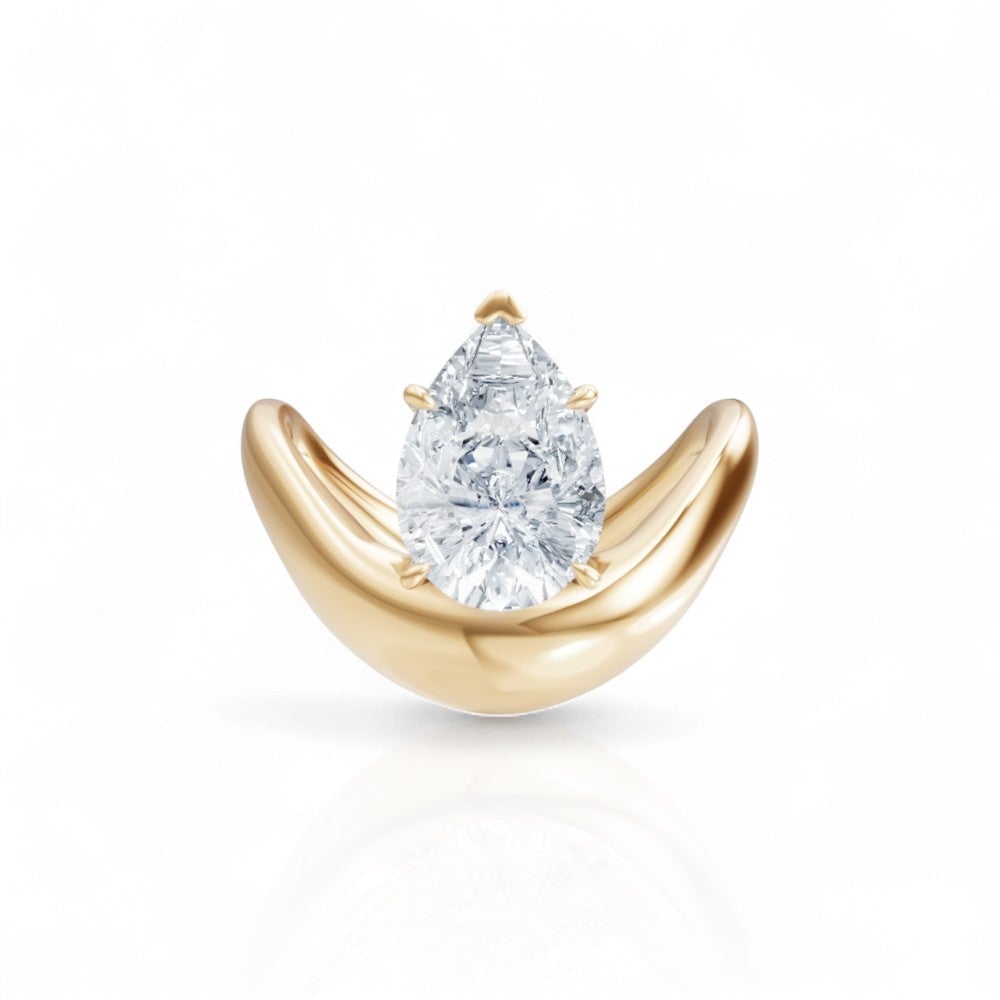 18kt yellow gold/pear/top