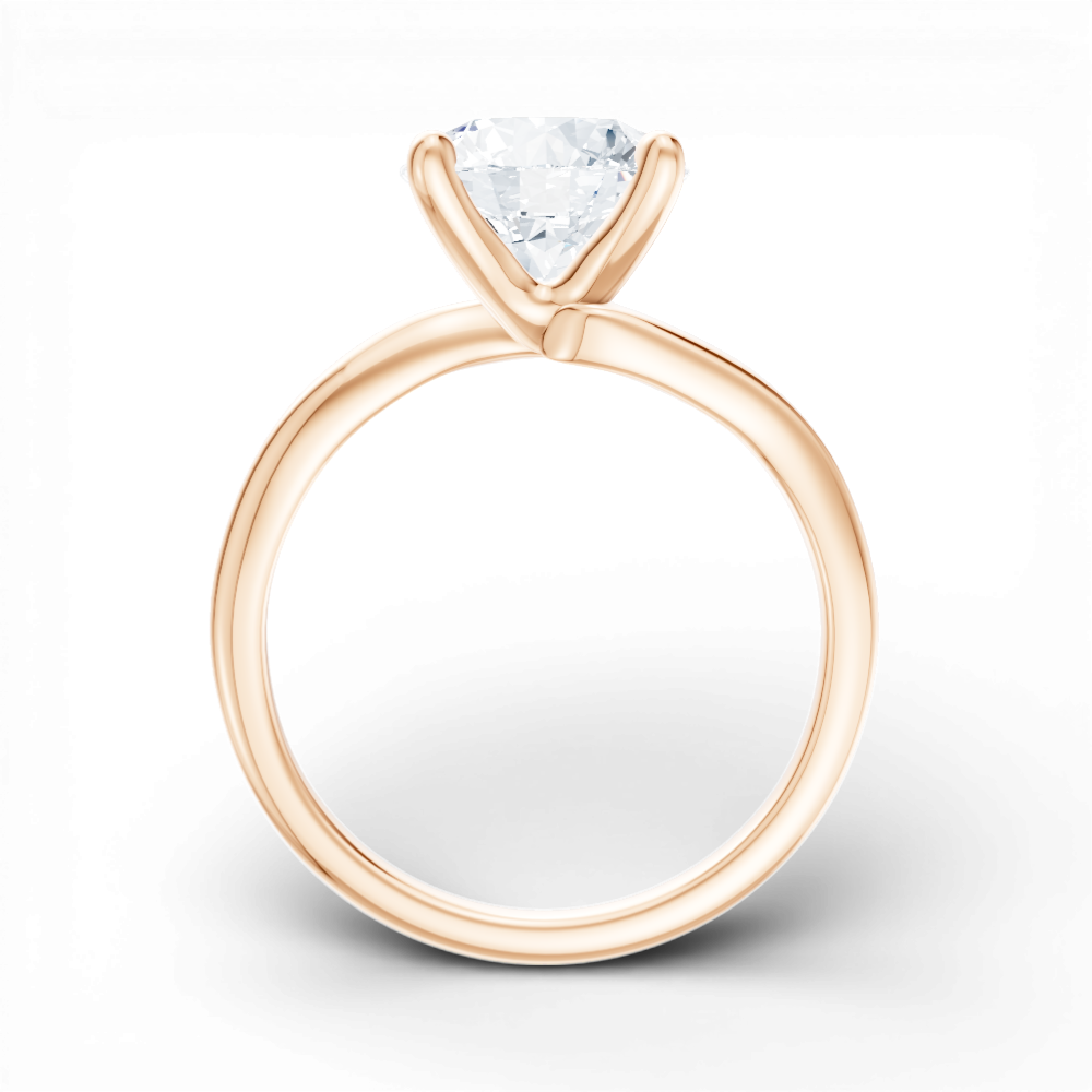 18kt rose gold/round/front