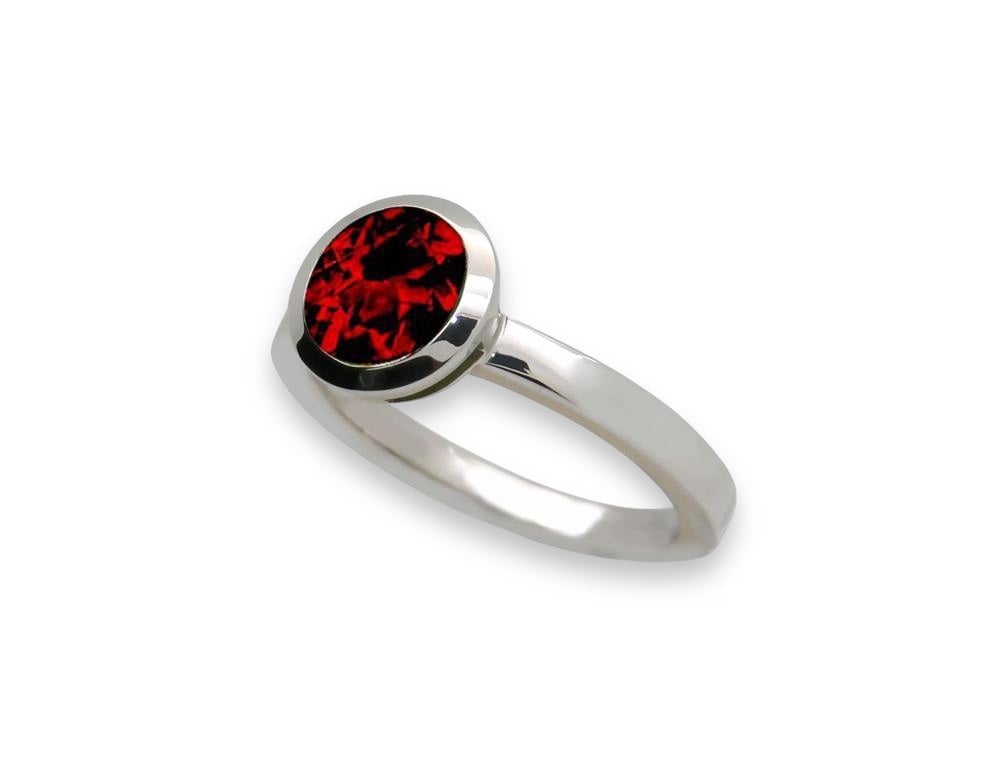 sterling silver/garnet/top