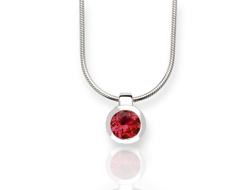 sterling silver/garnet/top
