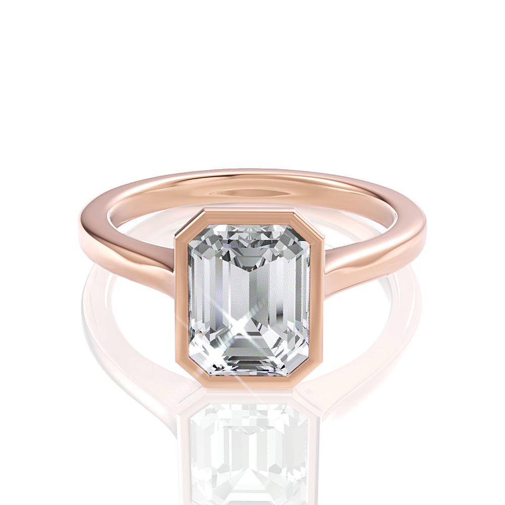 18kt rose gold/emerald/top