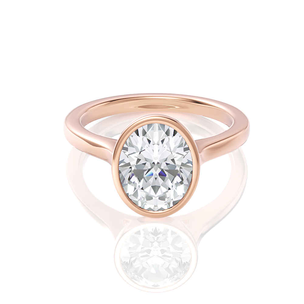 18kt rose gold/oval/top