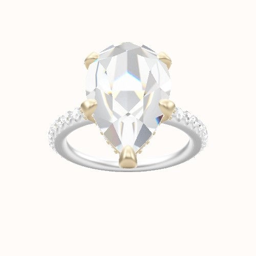 3/4 Pave Engagement Ring With Pave Basket Head