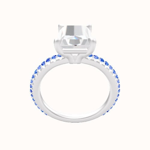 3/4 Pave Engagement Ring With Standard Four Prong Head