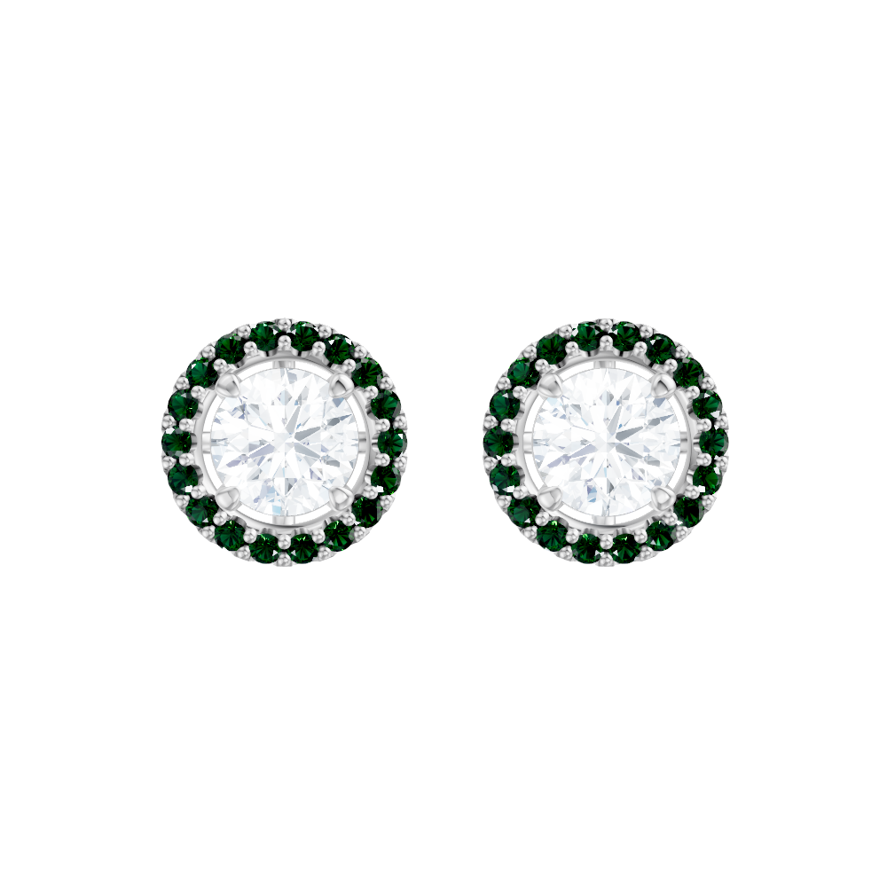14kt white gold/18kt white gold/18kt yellow gold/18kt rose gold/platinum/Fits 1.00 CTW Round Four-Prong Studs/Fits 1.50 CTW Round Four-Prong Studs/Fits 2.00 CTW Round Four-Prong Studs/Fits 3.00 CTW Round Four-Prong Studs/Fits 4.00 CTW Round Four-Prong Studs/front
