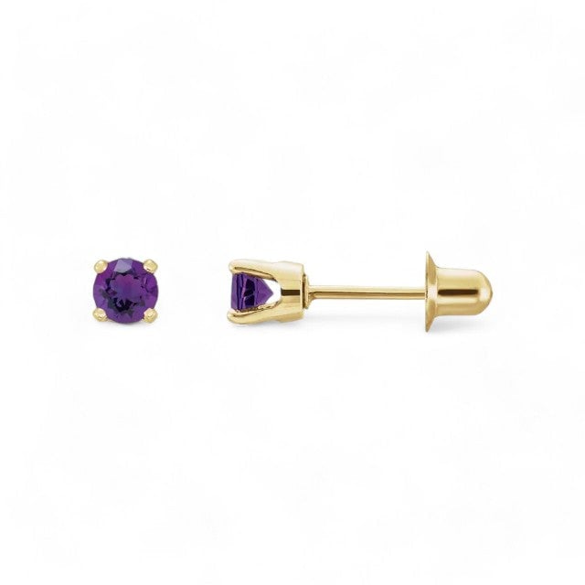 14kt yellow gold/February - Amethyst/side