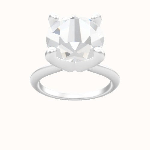 Beveled Solitaire Engagement Ring With Classic Four Prong Head