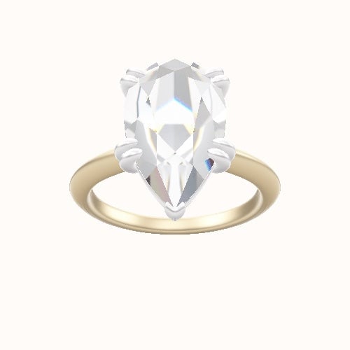 Beveled Solitaire Engagement Ring With Double Prongs Head