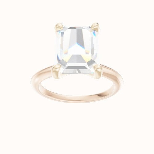 Beveled Solitaire Engagement Ring With Four Prong Head
