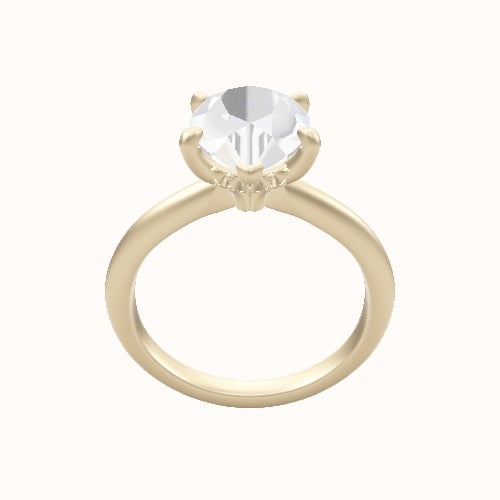 Beveled Solitaire Engagement Ring With Front set gallery Head