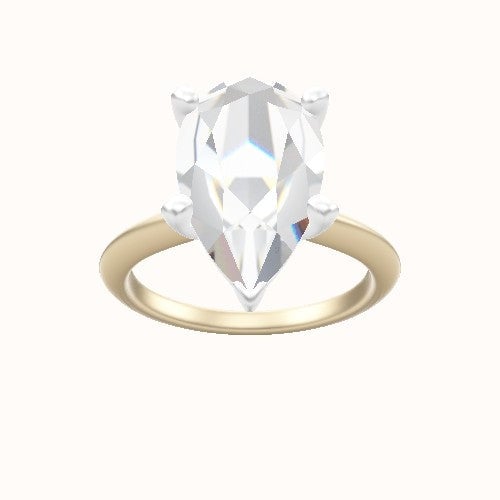 Beveled Solitaire Engagement Ring With High Set Four Prong Head