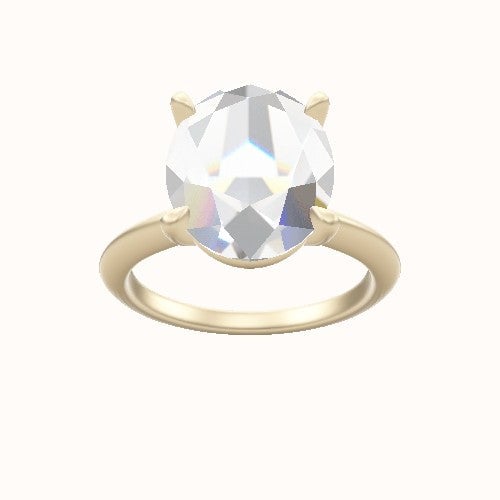 Beveled Solitaire Engagement Ring With Standard Four Prong Head