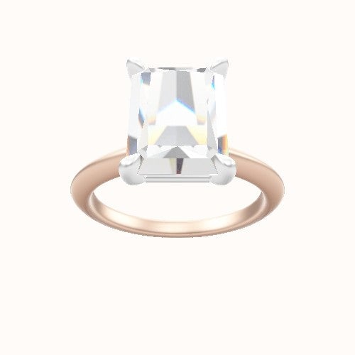 Beveled Solitaire Engagement Ring With Standard Four Prong Head