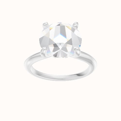 Beveled Solitaire Engagement Ring With X Gallery Head
