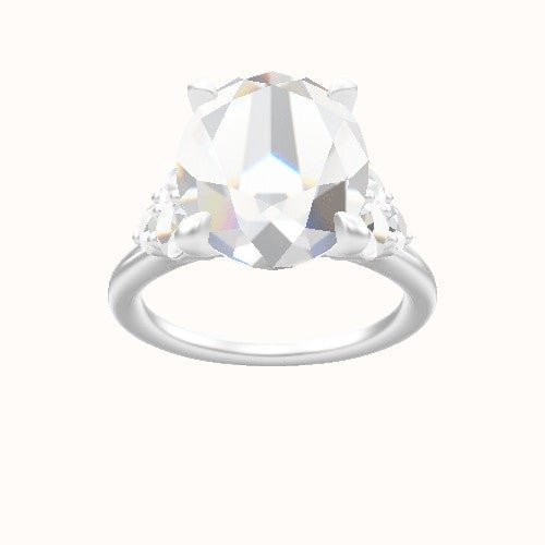 Cathedral Band with Round Sidestones (0.50 CTW) Engagement Ring With Accent Diamond Head