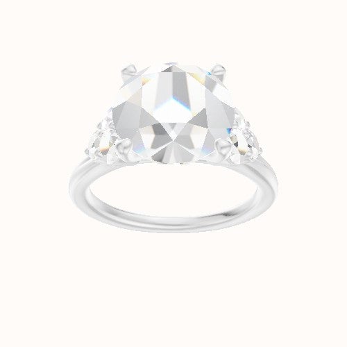 Cathedral Band with Round Sidestones (0.50 CTW) Engagement Ring With Accent Diamond Head