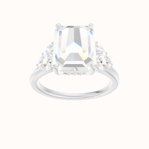 Cathedral Band with Round Sidestones (0.50 CTW) Engagement Ring With Front set gallery Head