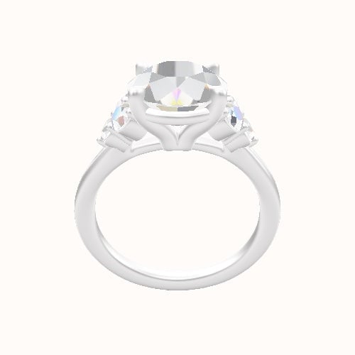Cathedral Band with Round Sidestones (0.50 CTW) Engagement Ring With Standard Four Prong Head